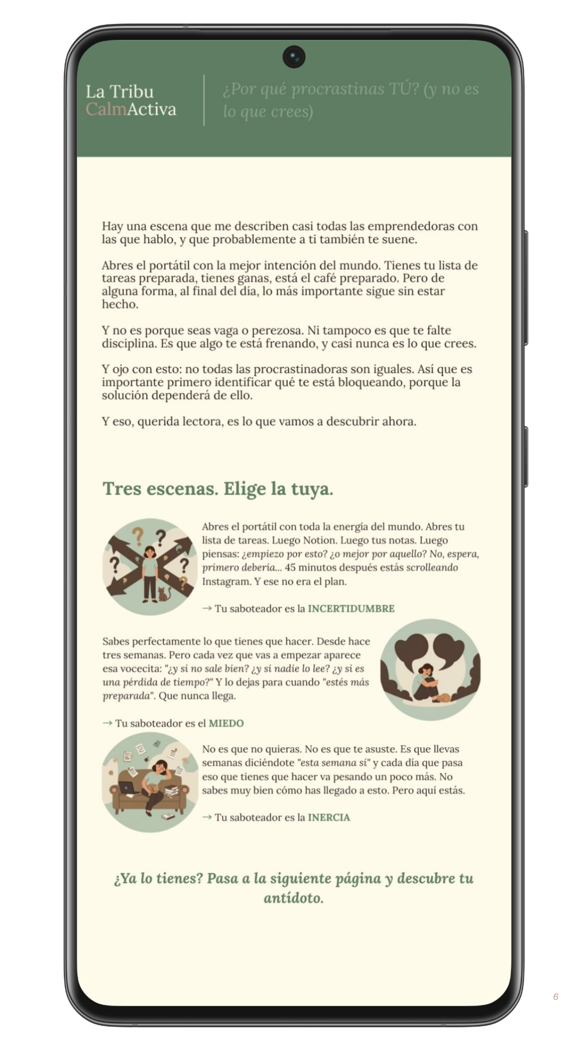 Mockup de la guía ¿Por qué procrastinas TÚ?